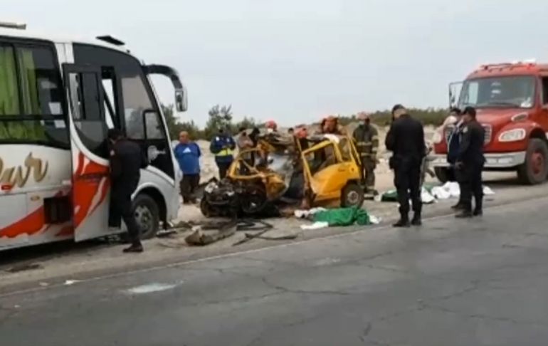Áncash: cuatro personas muertas tras choque entre automóvil y bus en Nuevo Chimbote