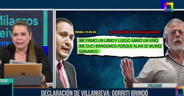 Milagros Leiva: "Ha dicho Villanueva al Ministerio Público que Gorriti brindó por la muerte de Alan García"