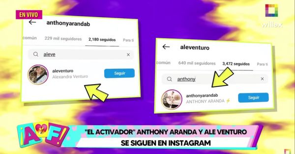 Ale Venturo y Anthony Aranda se comienzan a seguir en Instagram tras ruptura con Rodrigo Cuba