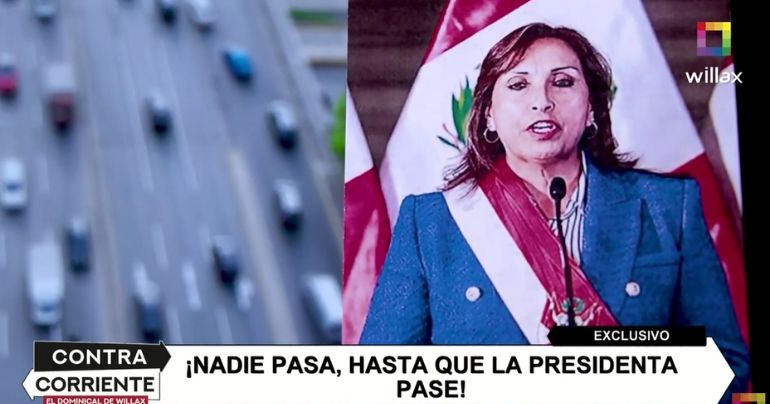 Automovilistas ven interrumpido su camino por más de 45 minutos para que pase Dina Boluarte