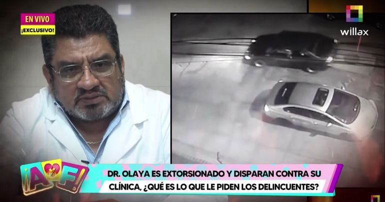 Doctor Olaya denuncia que está siendo extorsionado: delincuentes dispararon contra su clínica