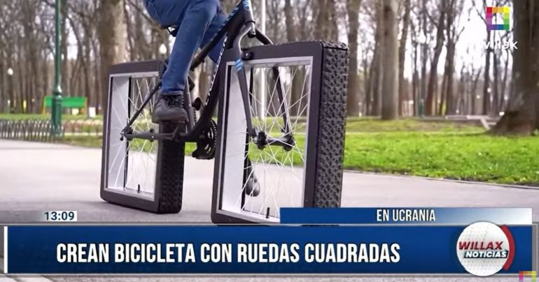 Ucrania: crean bicicleta con ruedas cuadradas