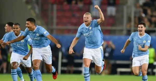 Portada: Manchester City venció por penales al Sevilla y se coronó campeón de la Supercopa de Europa