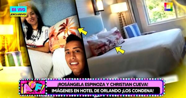 Rosángela Espinoza y Christian Cueva: foto de ambos habría sido tomada en hotel de Orlando