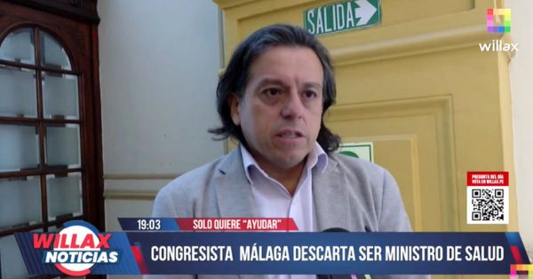 Congresista Edward Málaga descarta ser ministro de Salud, tras renuncia de Rosa Gutiérrez (VIDEO)