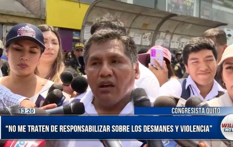 Jaime Quito sobre los manifestantes: "No me haré responsable de los desmanes y violencia"