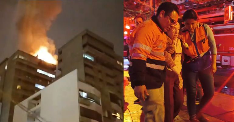 Miraflores: incendio destruye el piso 17 de un edificio en la calle Alcanfores