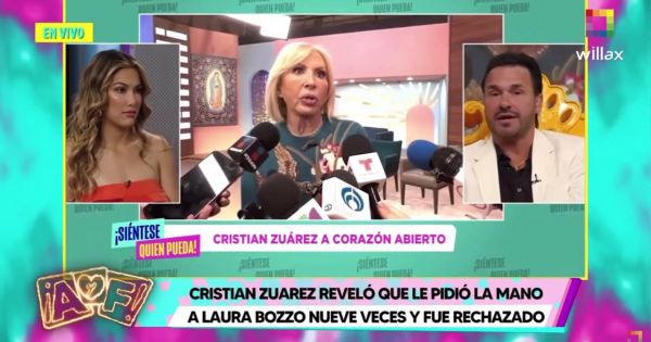 Cristian Zuárez le pidió matrimonio 9 veces a Laura Bozzo: "Lo rechazó por tonta"