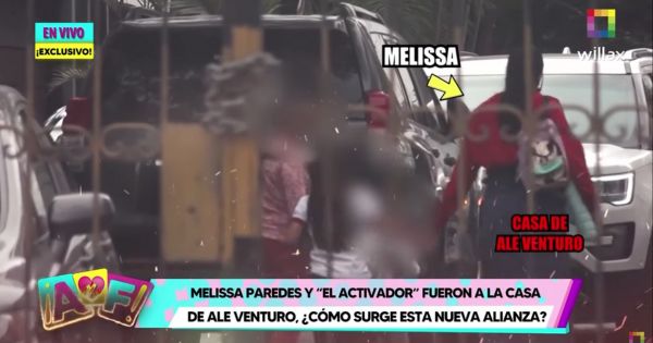 Melissa Paredes fue captada recogiendo a la hija mayor de Ale Venturo