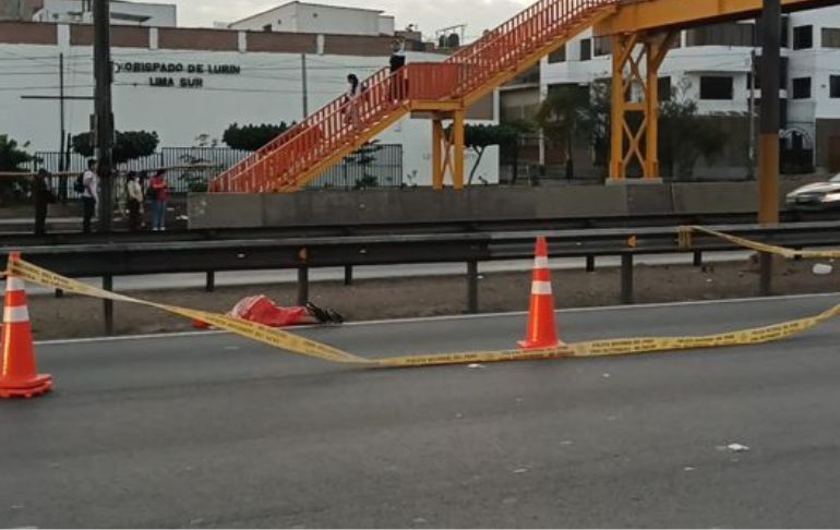 San Juan de Miraflores: joven muere arrollado por un tráiler al cruzar a pie la Panamericana Sur