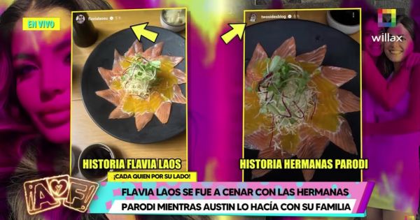 Flavia Laos salió a cenar con las hermanas de Patricio Parodi