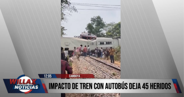 Camboya: brutal choque entre tren y autobús deja 45 heridos