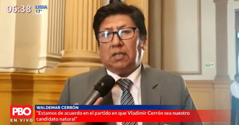 Portada: Waldemar Cerrón: "Vladimir Cerrón es el candidato nato de Perú Libre a la Presidencia"