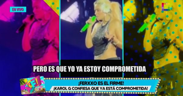 Karol G confiesa que está "comprometida" durante concierto