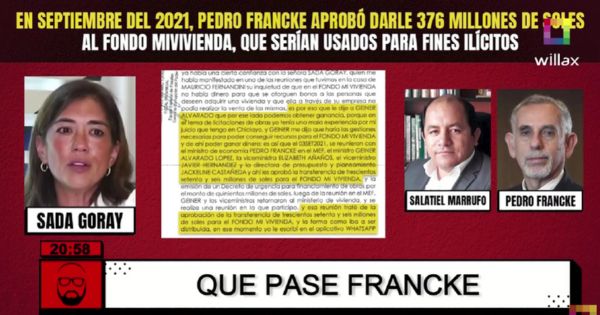 Pedro Francke: exministro aprobó darle 376 millones de soles al Fondo Mivivienda (VIDEO)