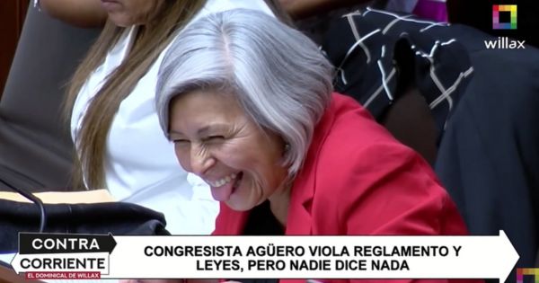 Congresista María Agüero viola reglamento y leyes, pero nadie dice nada (VIDEO)