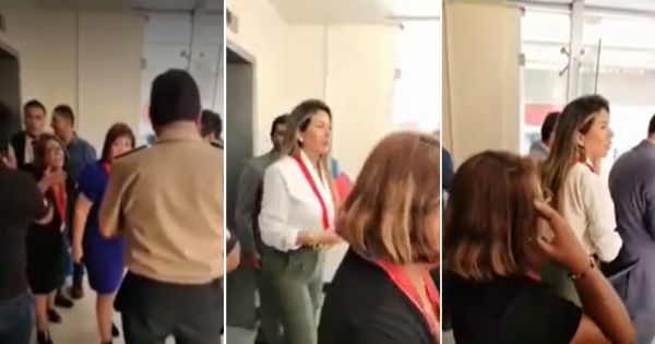 Ministra de la Mujer y Rosselli Amuruz quedaron atrapadas en ascensor del Poder Judicial
