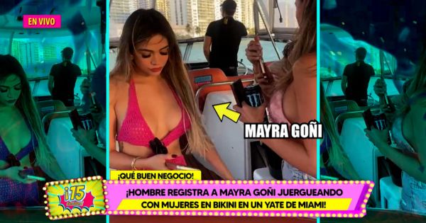 Mayra Goñi: hombre registra a la actriz juergueando con mujeres en bikini dentro de un yate