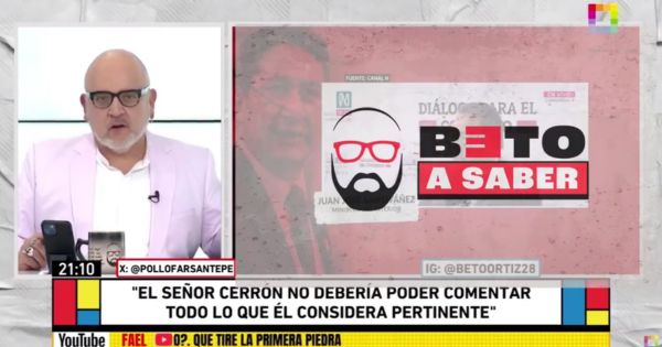 Beto Ortiz sobre Vladimir Cerrón: "Tiene la protección del gobierno de Dina Boluarte, porque está extorsionada, chantajeada"