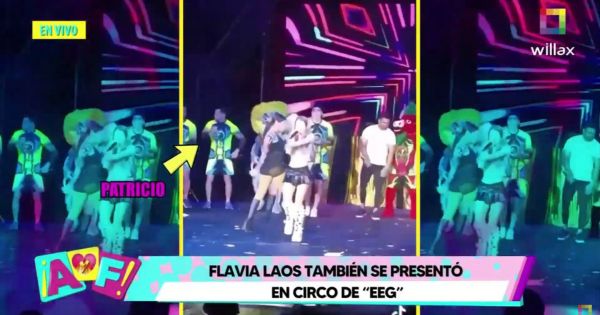 Flavia Laos se presentó en circo de EEG y Patricio Parodi bailó al ritmo de sus canciones