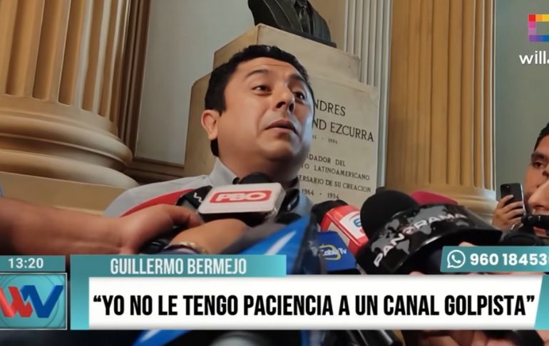 Guillermo Bermejo pierde los papeles ante periodistas y ataca al ministro Alberto Otárola