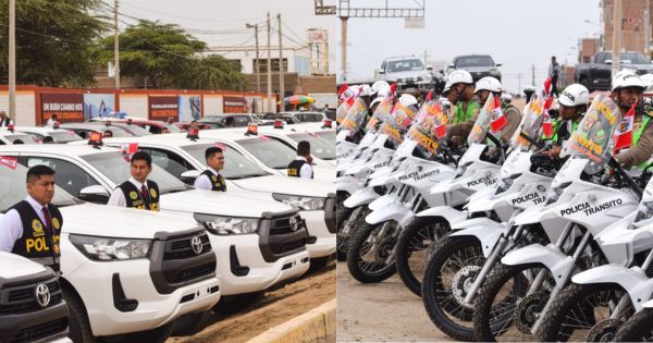 Lambayeque: Gobierno Regional entregó camionetas y motos a la PNP para combatir la delincuencia en la región