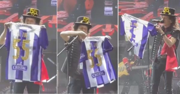 Álex Lora mostró con mucha emoción la camiseta blanquimorada de Alianza Lima en pleno concierto