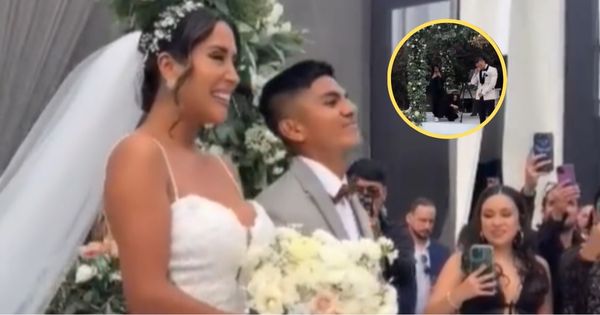 Anthony Aranda se emocionó y lloró al ver a Melissa Paredes llegando al altar