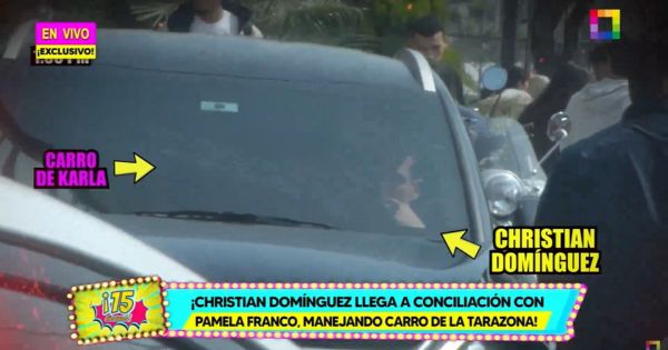 Portada: Christian Domínguez llegó en camioneta de Karla Tarazona a conciliación con Pamela Franco