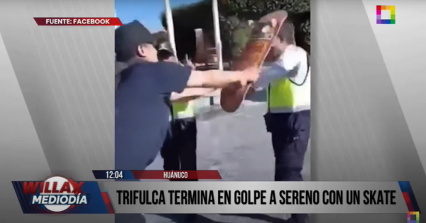 Huánuco: skater usó su patineta para golpear a sereno en la cabeza