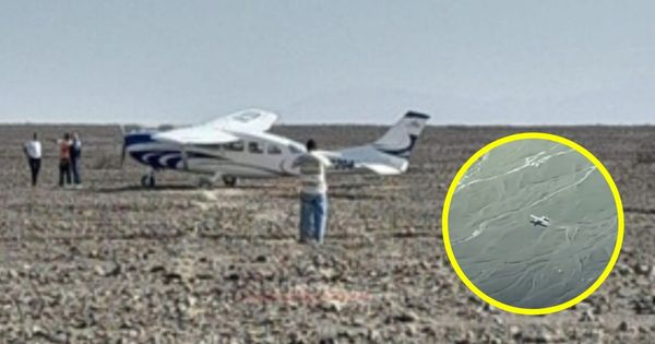 Ica: avioneta causó daños en las líneas de Nazca tras aterrizar de emergencia