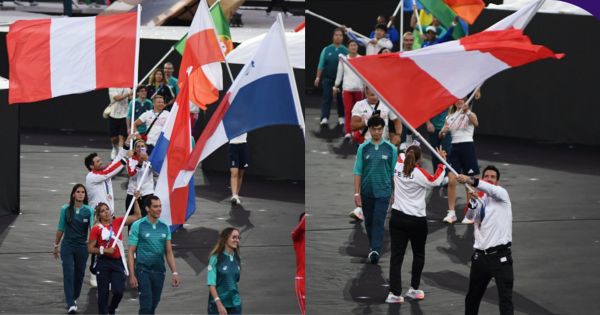 Stefano Peschiera y María Belén Bazo fueron los abanderados de Perú en la Clausura de París 2024