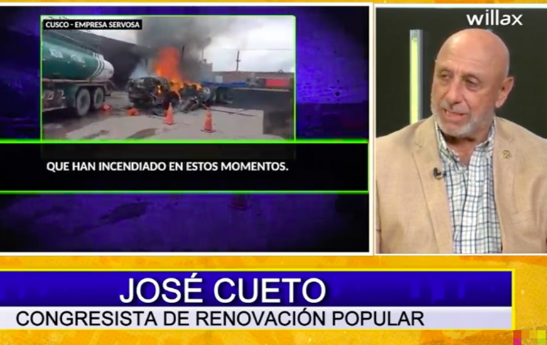 José Cueto sobre protestas violentas: "Estos vándalos están haciendo actos de terrorismo"