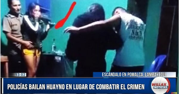 ¡Escándalo! Policías en servicio bailan huayno en lugar de combatir el crimen (VIDEO)