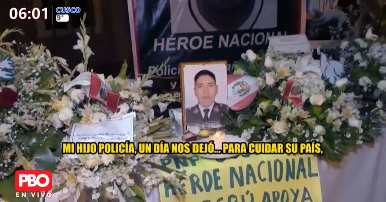 Rinden homenaje a José Luis Soncco Quispe, policía de 29 años quemado vivo por vándalos