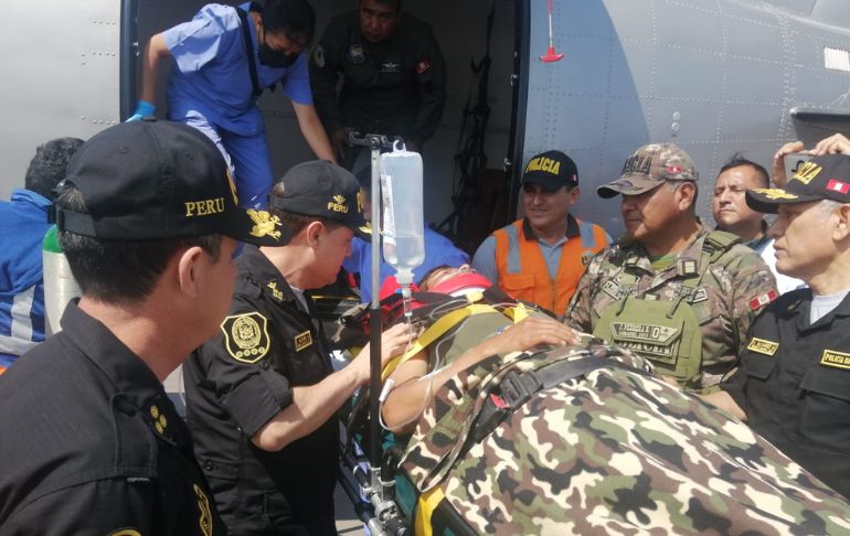 Puno: tres policías heridos en enfrentamientos con manifestantes fueron trasladados a Lima