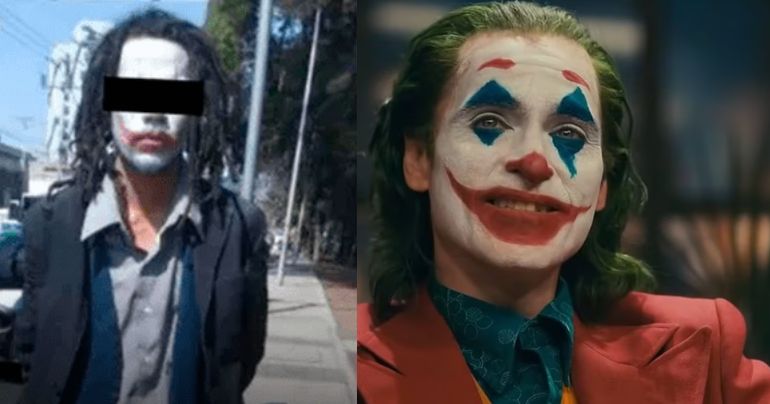 Hombre disfrazado de Joker atacó con un machete a transeúnte