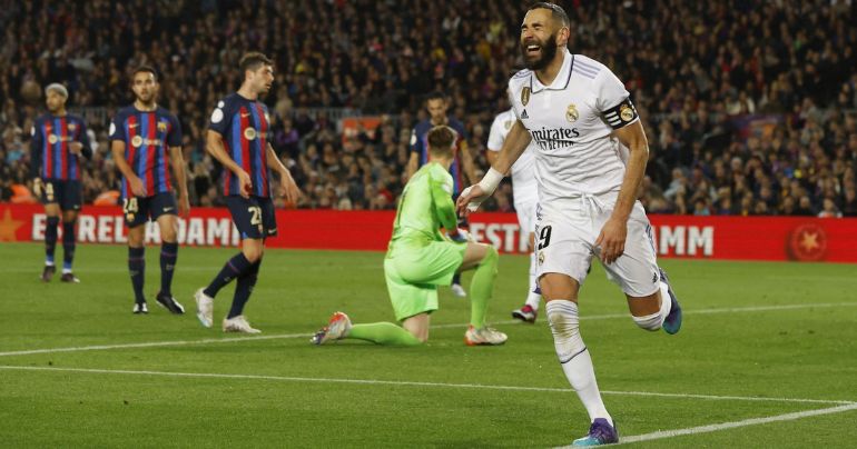 ¡Dulce venganza! Con un hat trick de Benzema, Real Madrid goleó 4-0 a Barcelona y clasificó a la final de la Copa del Rey