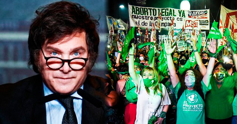 Portada: Javier Milei condena el aborto y arremete contra sus promotores: "Asesinos de pañuelos verdes"