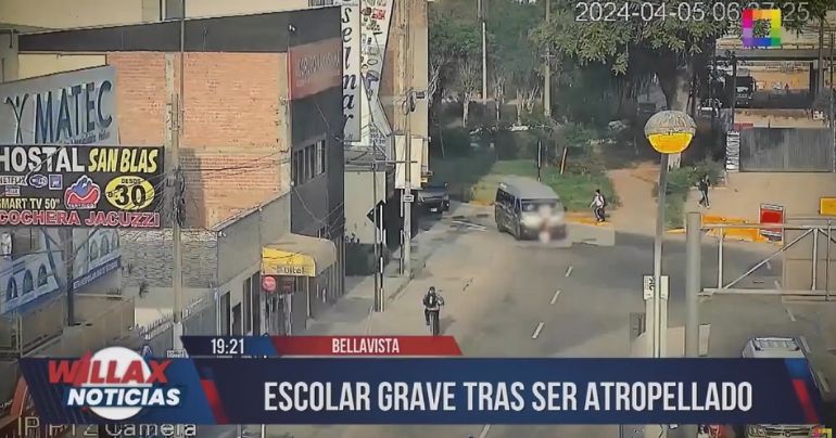 Portada: Bellavista: escolar se encuentra grave tras ser atropellado por una combi