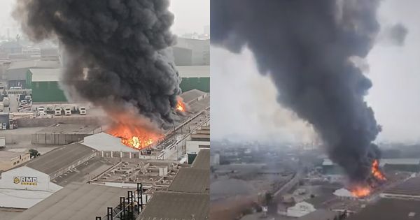 Portada: El Agustino: incendio consume fábrica en la avenida Nicolás Ayllón