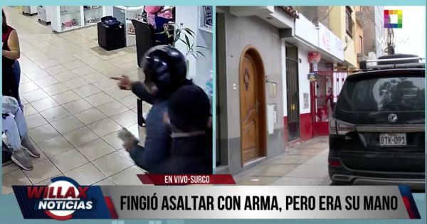 Surco: delincuente fingió asaltar peluquería con un arma, pero era su mano