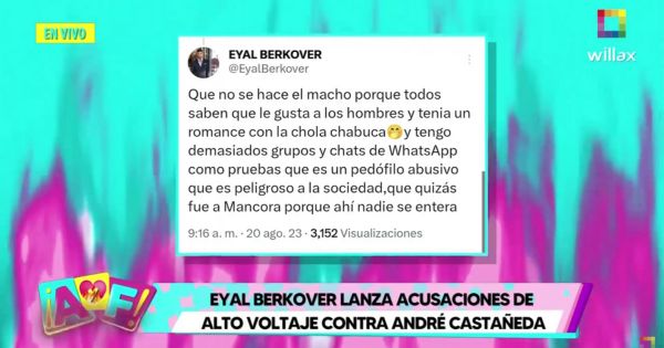 André Castañeda tuvo romance con la 'Chola' Chabuca, afirma Eyal Berkover