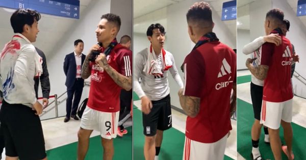 Entre risas y abrazos: Paolo Guerrero se reencontró  con Heung-min Son, la estrella del Tottenham (VIDEO)