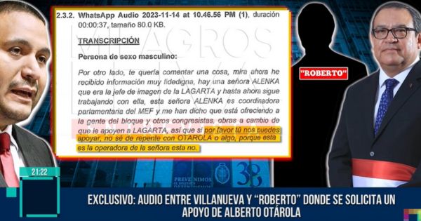 Portada: Chats revelan que Jaime Villanueva le pide a agente encubierto “Roberto” apoyo de Albero Otárola