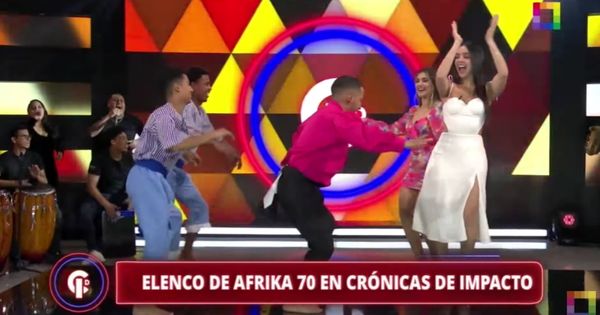 Afrika70 llegó al set de 'Crónicas de Impacto': Andrea y Valeria aprendieron a bailar festejo