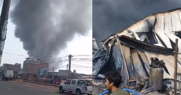 Portada: Incendio consume almacén en Ate: más de 10 unidades de bomberos atienden la emergencia