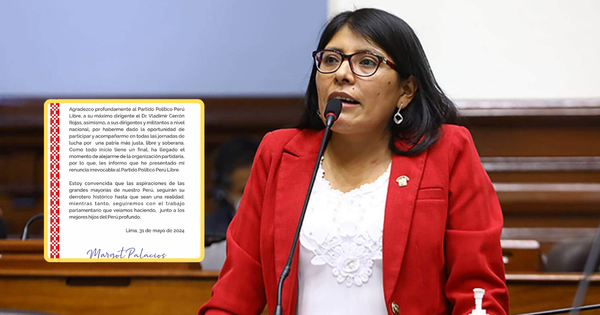 Portada: Margot Palacios renuncia a la bancada de Perú Libre