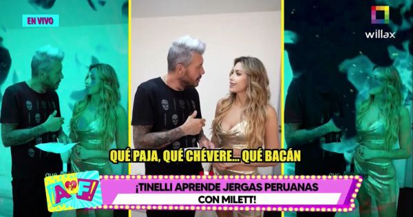 Marcelo Tinelli aprende jergas peruanas con Milett Figueroa