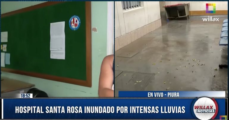 Ciclón Yaku: Hospital Santa Rosa inundado por intensas lluvias en Piura